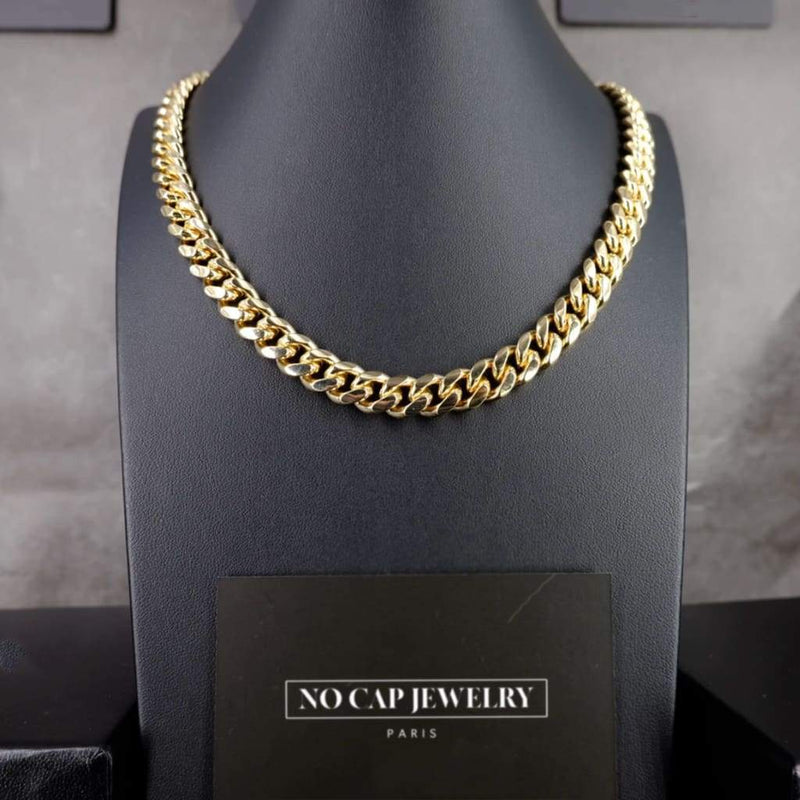 12mm Iced Out Gold Clasp Cuban Link Chain