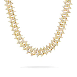 14mm Iced Out Gold Spike Cuban Link Chain