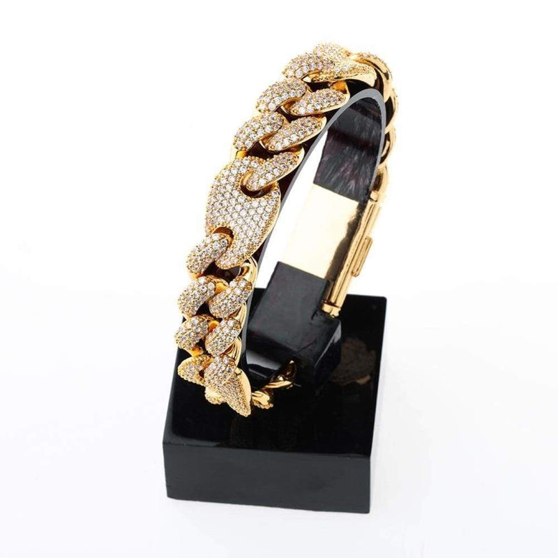 16mm Iced Out Gold Gucci Cuban Bracelet