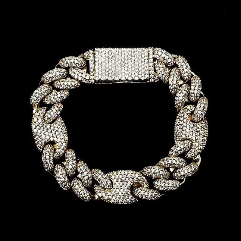 Iced Out Gold Gucci Cuban Bracelet 16mm