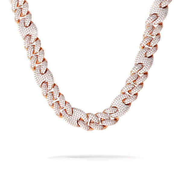 16mm Iced Out Rose Cuban Gucci Link Chain