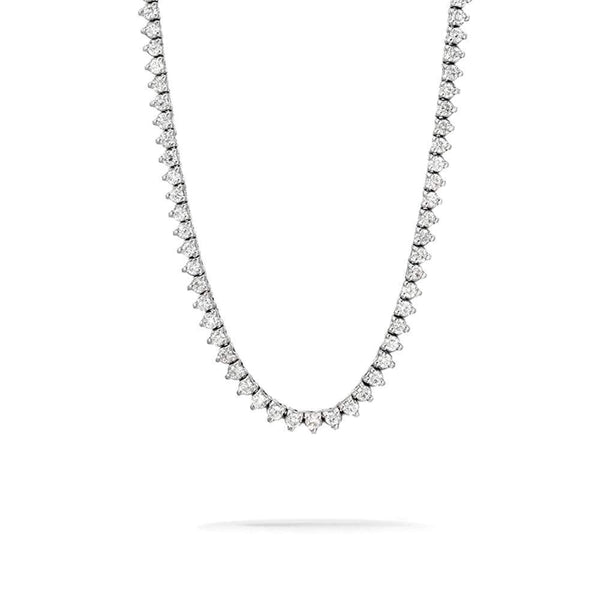 3mm 3 prong White Gold Tennis chain
