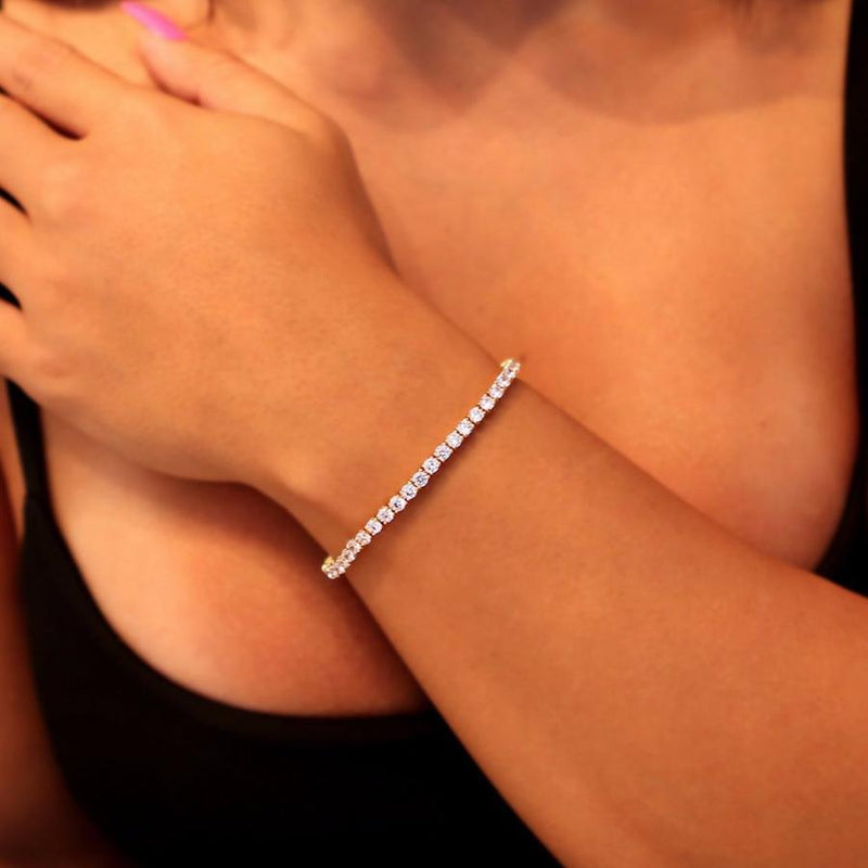 Gold Tennis Bracelet 3mm