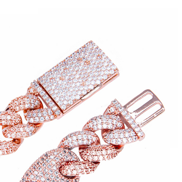 Iced Out Rose Cuban Gucci Link Bracelet 16mm