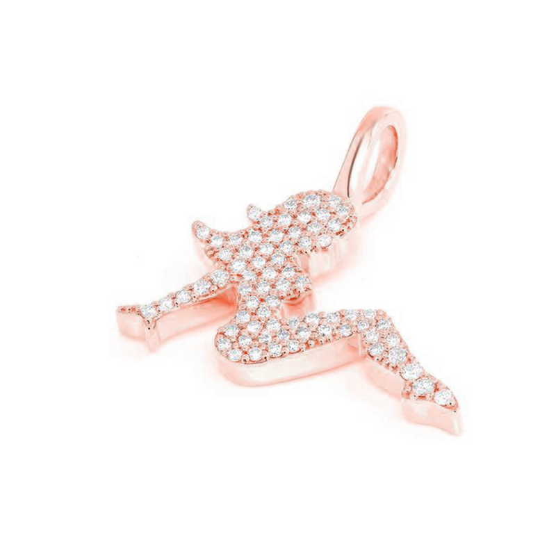Rose Gold Girl Pendant Iced Out