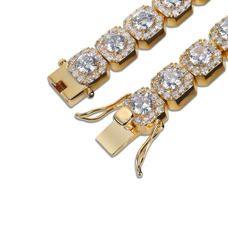 10mm Gold Baguette Tennis Chain