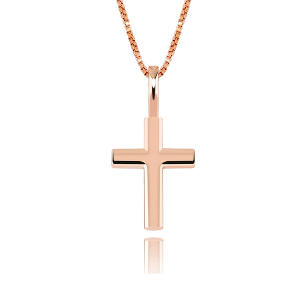 Rose Gold Diamond Cross Pendant Iced Out