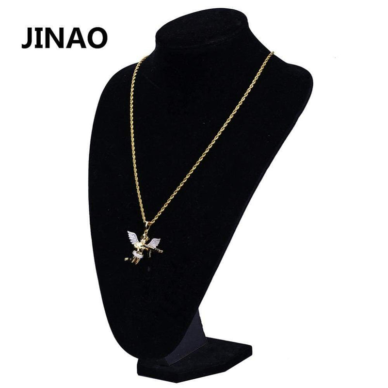 Iced Out Gangsta Angel Pendant
