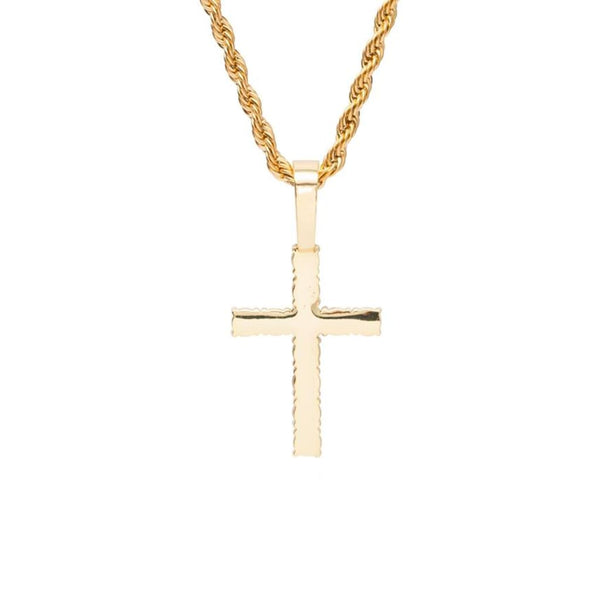 Gold Cross Pendant Iced Out