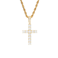 Iced Out Gold Cross Pendant