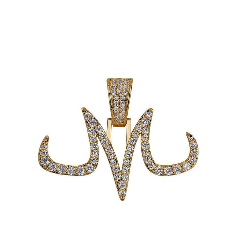 Iced Out Gold Majin "M" Pendant