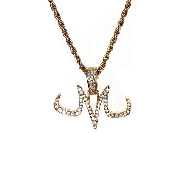 Iced Out Gold Majin "M" Pendant