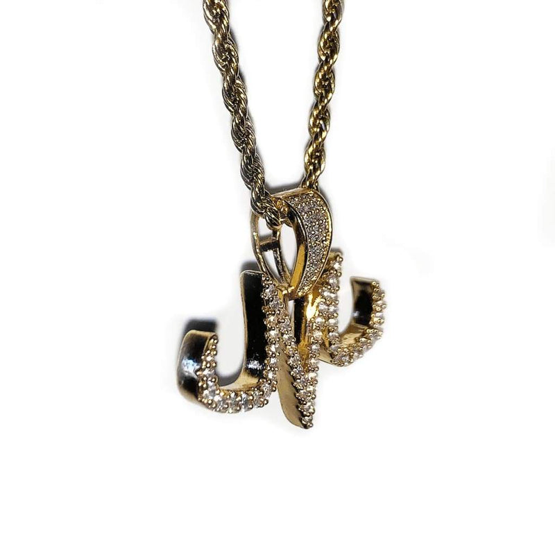Iced Out Gold Majin "M" Pendant