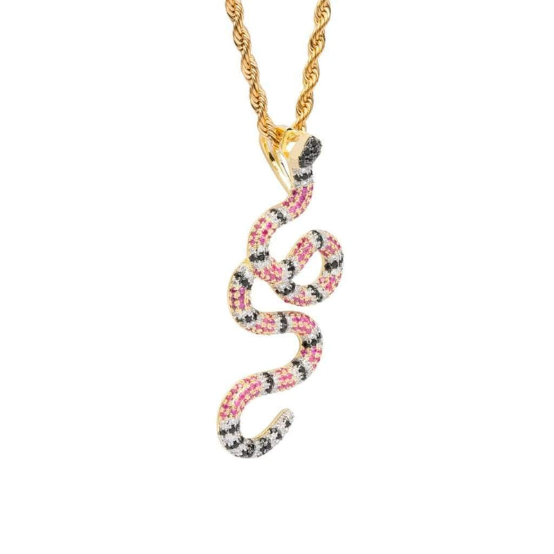Iced Out Gucci Snake Pendant