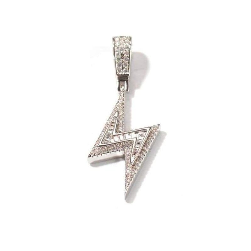 Iced Out Lightning Bolt Pendant