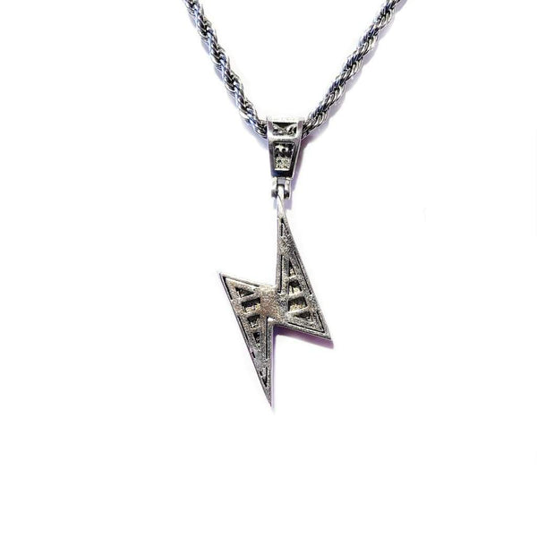 Iced Out Lightning Bolt Pendant