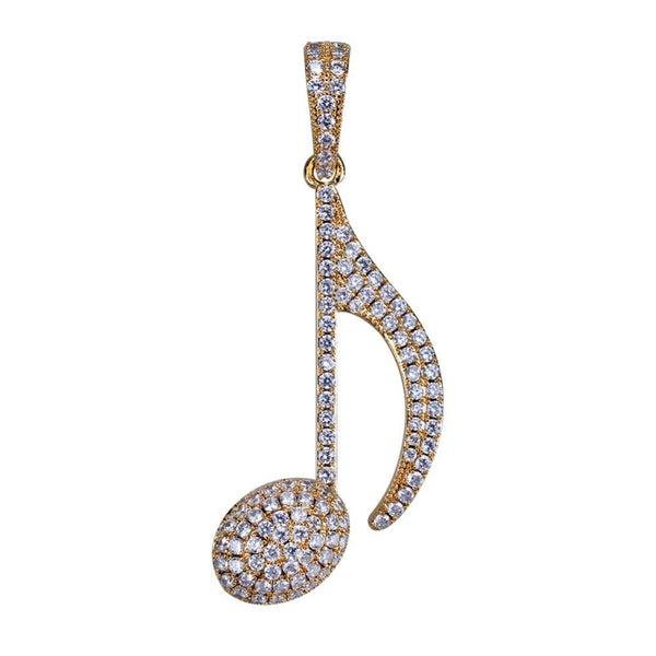 Iced Out Musical Note Pendant