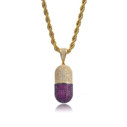 Pill Pendant Iced Out