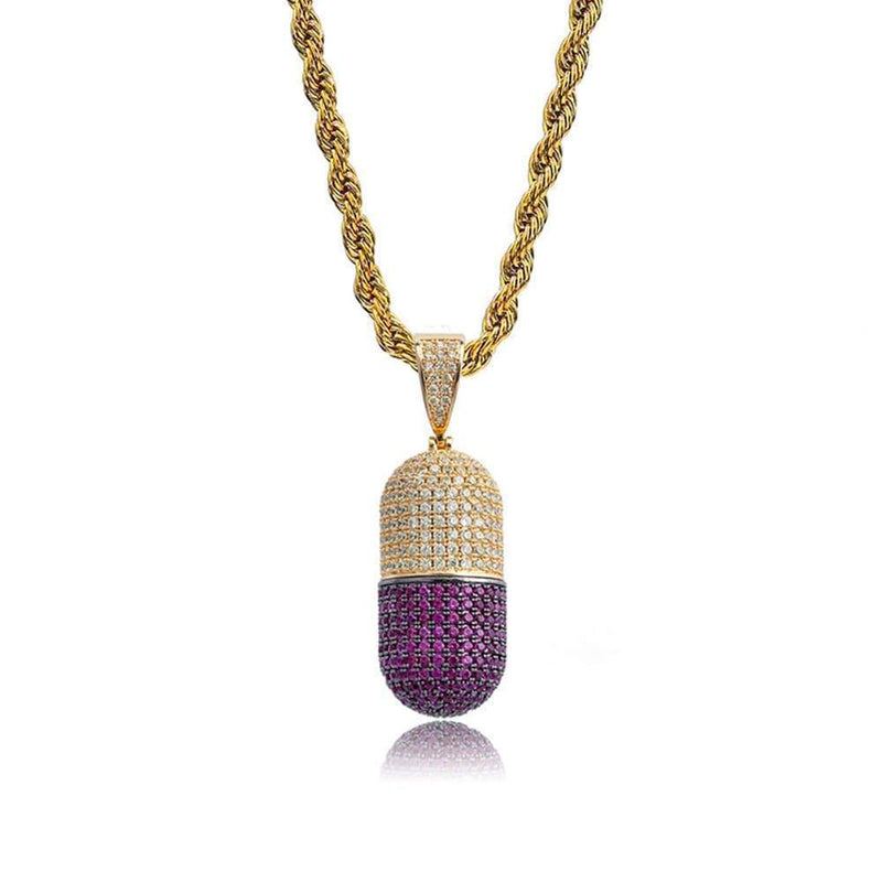 Pill Pendant Iced Out