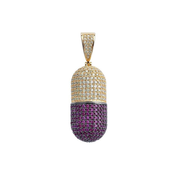 Pill Pendant Iced Out
