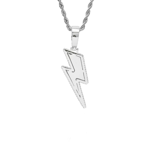 Two Tone Thunder Pendant Iced Out
