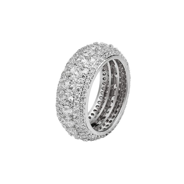 Iced Out White Gold 5 Layers Tennis Ring