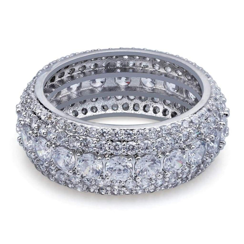 Iced Out White Gold 5 Layers Tennis Ring