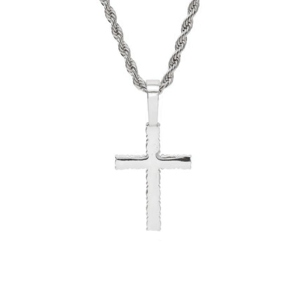 Iced Out White Gold Cross Pendant