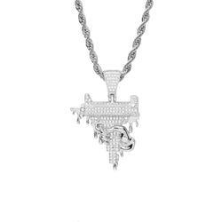 White Gold Dripping Uzi Iced Out