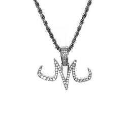 Iced Out White Gold Majin "M" Pendant