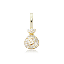 Gold Money Pendant Iced Out