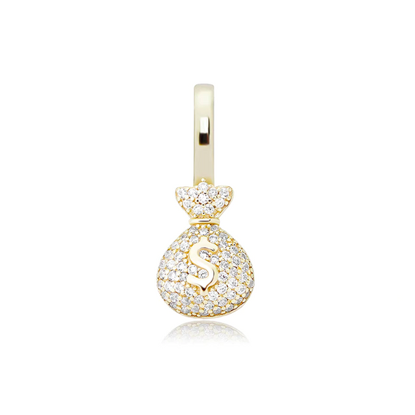 Gold Money Pendant Iced Out