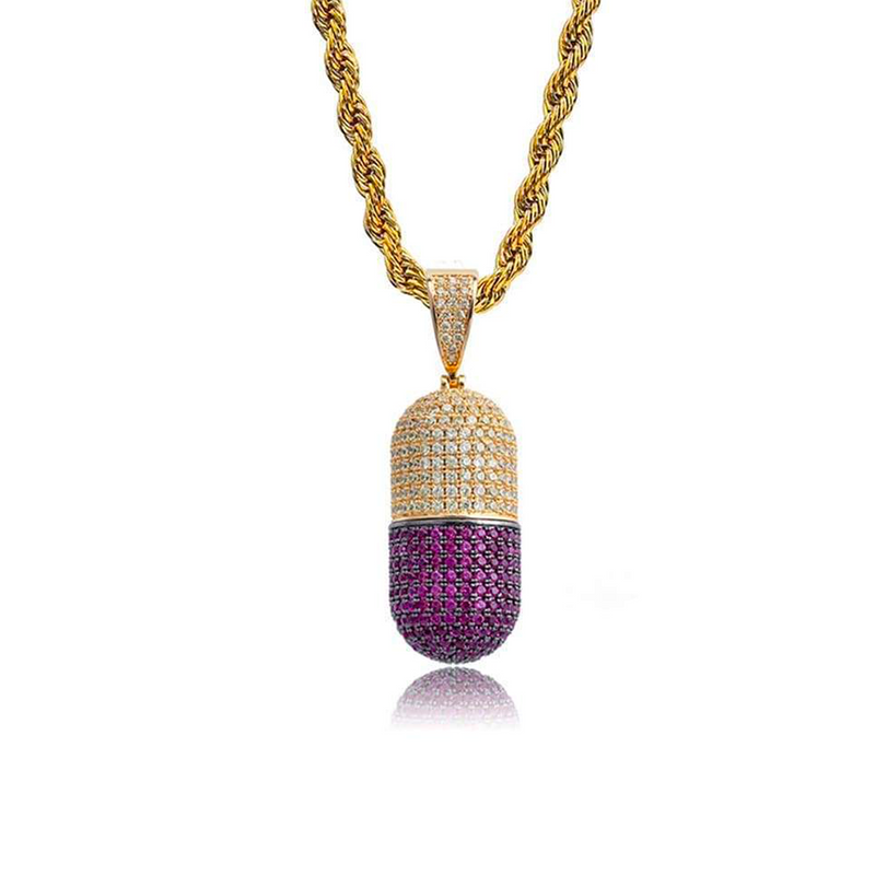Iced Out Pill Pendant