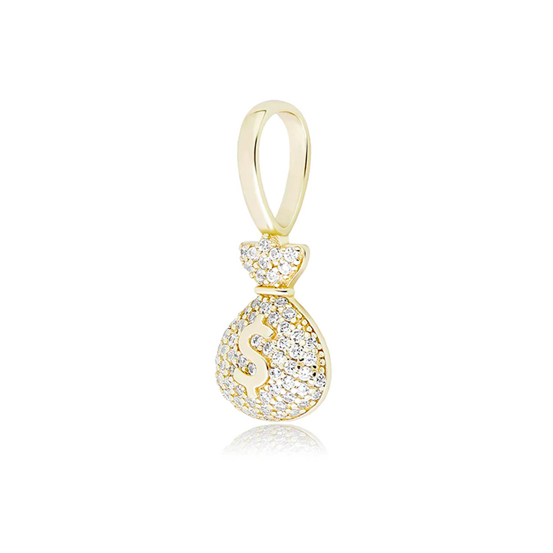 Gold Money Pendant Iced Out