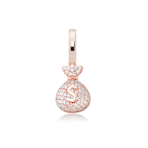 Rose Gold Money Pendant Iced Out