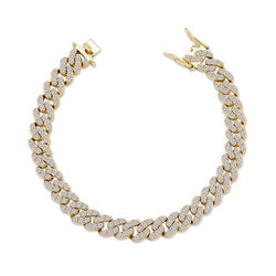 Iced Out Gold Cuban Link Bracelet 8mm