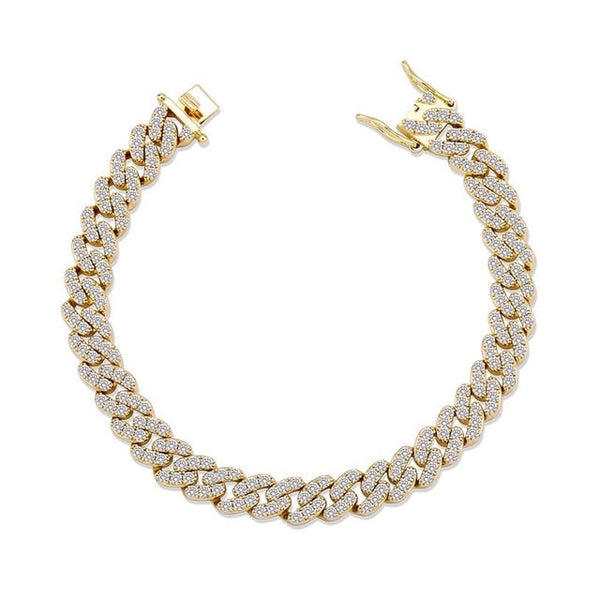 Iced Out Gold Cuban Link Bracelet 8mm