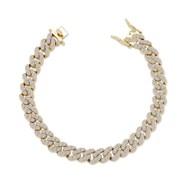 Iced Out Gold Cuban Link Bracelet 8mm