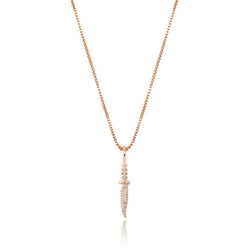 Rose Gold Knife Pendant Iced out