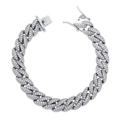 Little White Gold Cuban Link Bracelet 8,5mm