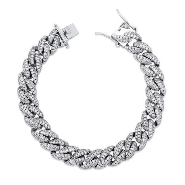 Little White Gold Cuban Link Bracelet 8,5mm