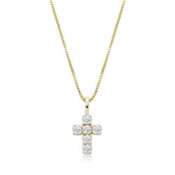 Gold Small Cross Pendant Iced Out