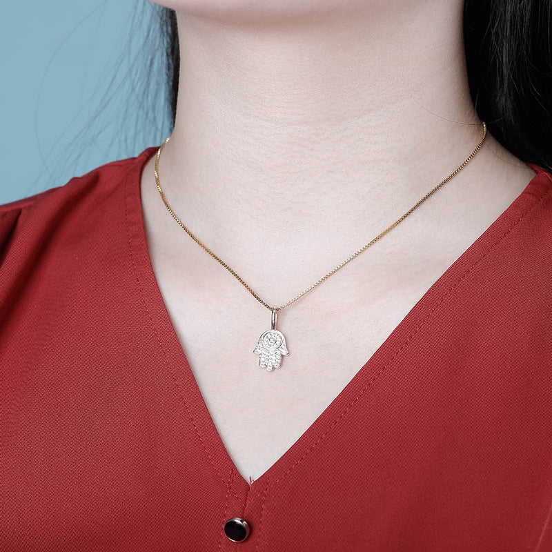 Gold Hand Pendant Iced Out