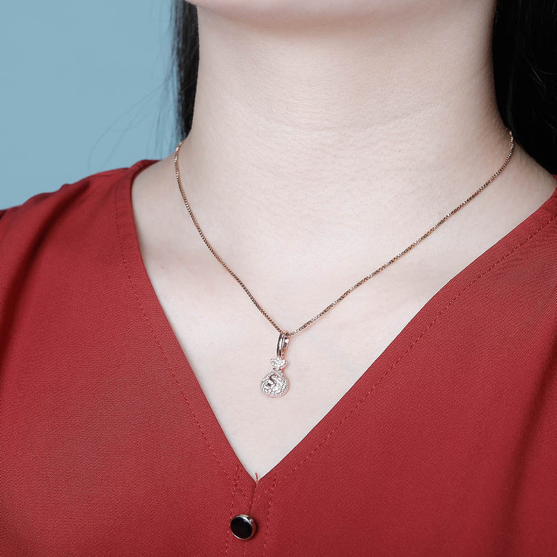 Rose Gold Money Pendant Iced Out